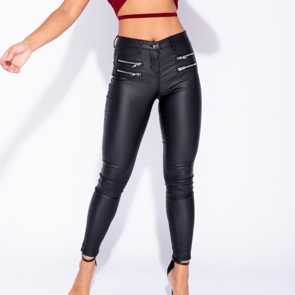 Coated 4 zipper jeans - Picture 4 of 6